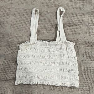 White American eagle crop tank